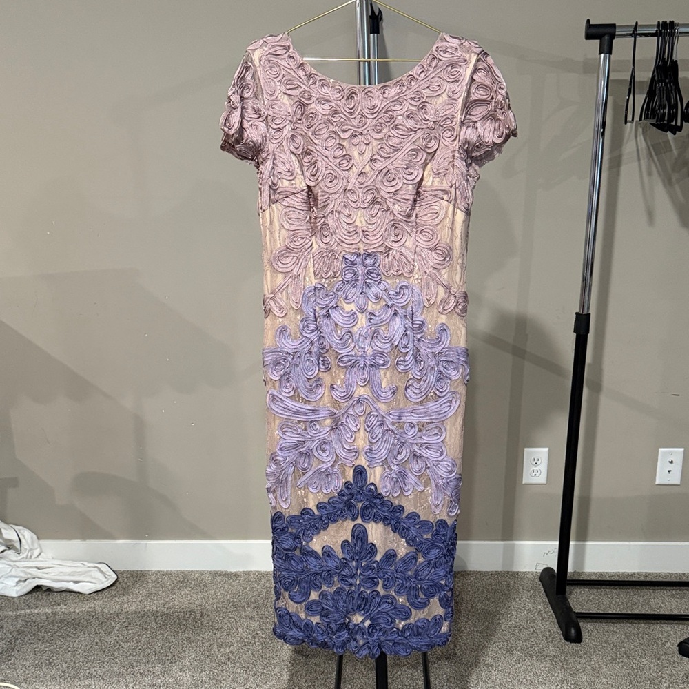 JS Collections Pink and Purple Embroidered Wedding Dress